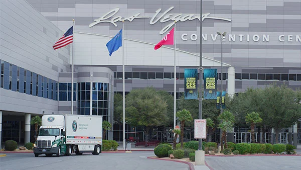 Truck Delivering Trade Show Shipments at Las Vegas Convention Center